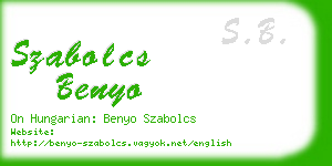 szabolcs benyo business card